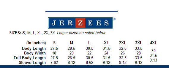 Jerzees nublend hoodie outlet size chart